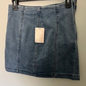 Denim Free People Skirt | Faded Indigo